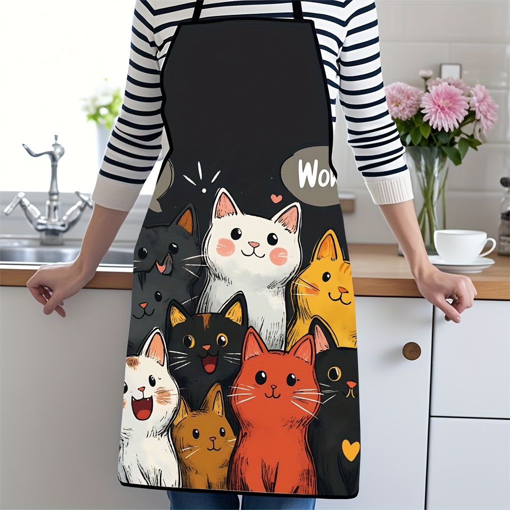 Cute Cartoon Cat Print Polyest - Home Cooking For Cats 评论和价格